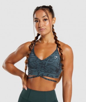 Sports Bras Gymshark GS Power Tiras Sports Bra Smokey Teal | IZQDW8016