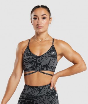 Sports Bras Gymshark GS Power Tiras Sports Bra Gris Oscuro | JSQFD0847