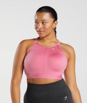 Sports Bras Gymshark High Neck High Support Sports Bra, B/C-E/F Rosas | RBENM0638