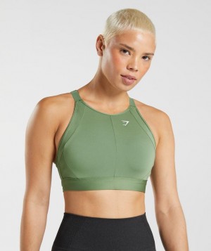 Sports Bras Gymshark High Neck High Support Sports Bra, B/C-E/F Verde | ZAQHL1624