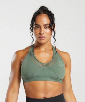 Sports Bras Gymshark Legacy T-Bar Sports Bra Verde | PAXGU6201