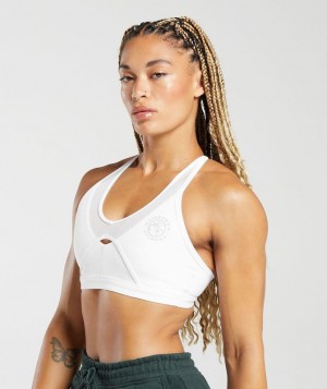 Sports Bras Gymshark Legacy T-Bar Sports Bra Blancas | SMEWI2419