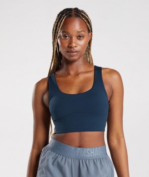 Sports Bras Gymshark Longline Sports Bra Azul Marino | OXKVT7310