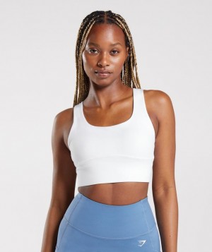 Sports Bras Gymshark Longline Sports Bra Blancas | KNLBA8529