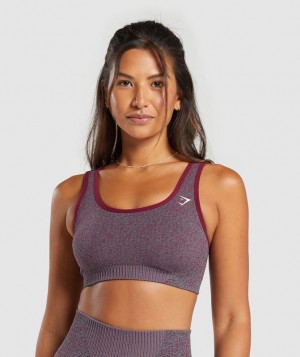 Sports Bras Gymshark Marl Seamless Scoop Bra Rosas Gris Rosas | ELXTR7593