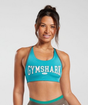 Sports Bras Gymshark Retro Club Sports Bra Camuflaje Azules | NUIYK5147