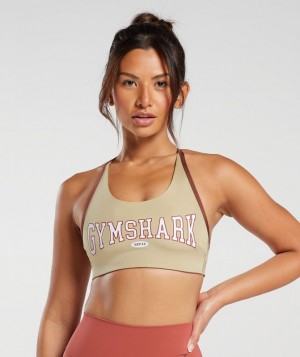 Sports Bras Gymshark Retro Club Sports Bra Marrones | PEVSC6358