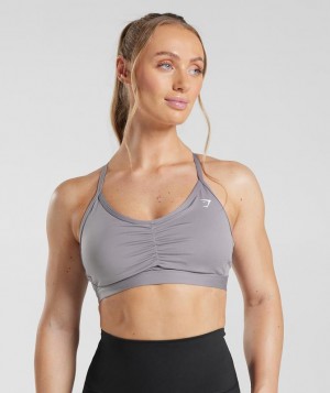 Sports Bras Gymshark Ruched Sports Bra Lavanda | FLSDA2346