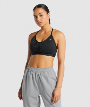 Sports Bras Gymshark Ruched Sports Bra Negras | KJNGD7156