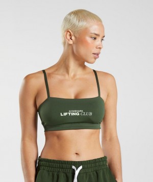 Sports Bras Gymshark Social Club Bandeau Verde Oliva | TWAPH3628