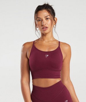 Sports Bras Gymshark Sweat Seamless Longline Sports Bra Rosas | QHTFU3287