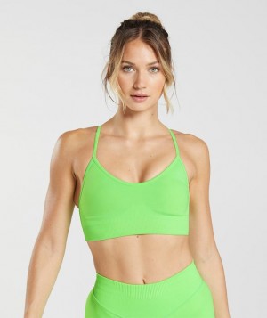 Sports Bras Gymshark Sweat Seamless Sports Bra Fluo Lime | EPJMU2046