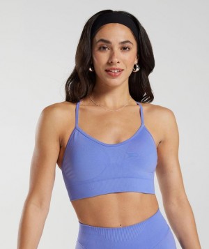 Sports Bras Gymshark Sweat Seamless Sports Bra Azules | IFNUC6914