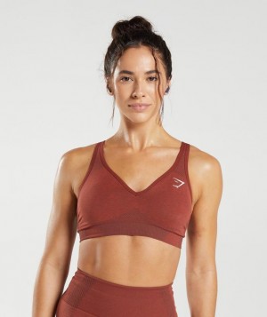 Sports Bras Gymshark Vital Seamless 2.0 V Neck Sports Bra Rojas | BQIXL4870