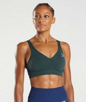 Sports Bras Gymshark Vital Seamless 2.0 V Neck Sports Bra Verde | BYZLG9230