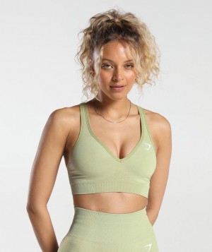 Sports Bras Gymshark Vital Seamless 2.0 V Neck Sports Bra Verde Menta Verde | TSKCY6523