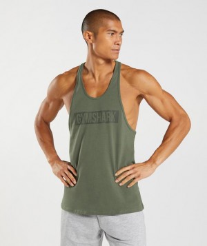 Stringer Gymshark Block Stringer Verde Oliva | ZRPAH9375