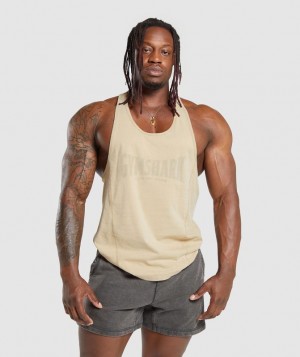 Stringer Gymshark Heritage Washed Stringer Beige | TVXNG9438