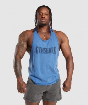 Stringer Gymshark Heritage Washed Stringer Azules | UKOEA4329