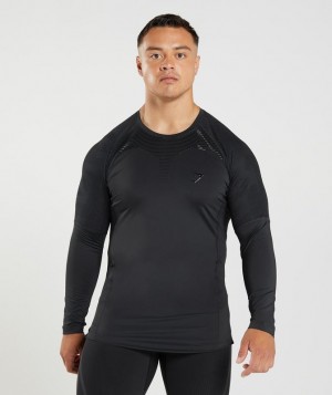 T-Shirts Gymshark 315 Long Sleeve T-Shirt Negras | VWJZA9632