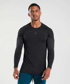 T-Shirts Gymshark 315 Long Sleeve T-Shirt Negras | WJFKI3605