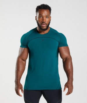 T-Shirts Gymshark 315 Seamless T-Shirt Winter Teal/Black | WNTXH7859