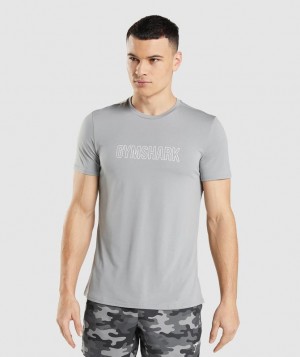 T-Shirts Gymshark Arrival Estampadas T-Shirt Gris | LAQKE1864