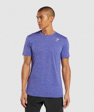 T-Shirts Gymshark Arrival Marl T-Shirt Cobalt Purple/Powdered Lilac Marl | WXQJF5390