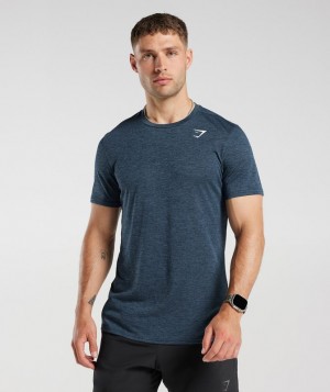 T-Shirts Gymshark Arrival Marl T-Shirt Navy/Smokey Teal Marl | FGYZA3768