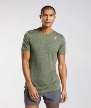 T-Shirts Gymshark Arrival Marl T-Shirt Verde Oliva | ZVHNX9306