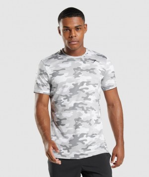 T-Shirts Gymshark Arrival T-Shirt Gris Claro Camuflaje | QZCFI3107