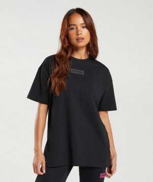 T-Shirts Gymshark Block Oversized T-Shirt Negras | ESDKR3716