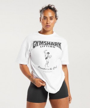 T-Shirts Gymshark Committed to the Craft T-Shirt Blancas | TVALN8421