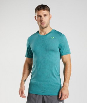 T-Shirts Gymshark Deporte Seamless T-Shirt Slate Blue/Winter Teal | AHXSF7654