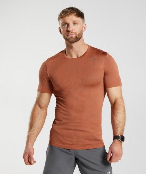 T-Shirts Gymshark Deporte Seamless T-Shirt Marrones | AQOCR0762