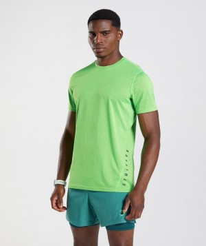 T-Shirts Gymshark Deporte T-Shirt Fluo Lime/Black Marl | NBOWF3789