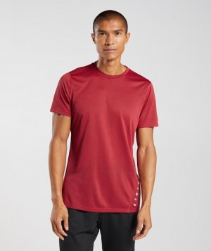 T-Shirts Gymshark Deporte T-Shirt Salsa Red/Black Marl | GITFK4580