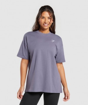 T-Shirts Gymshark Entrenamiento Oversized T-Shirt Moradas | DIGPB8402