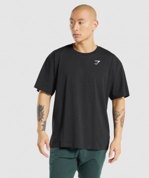 T-Shirts Gymshark Essential Oversized T-Shirt Negras | DJUKG0253