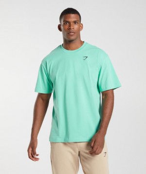 T-Shirts Gymshark Essential Oversized T-Shirt Verde | FEZBT2704