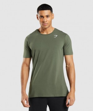 T-Shirts Gymshark Essential T-Shirt Verde Oliva | IHYFW4253