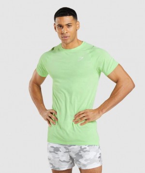 T-Shirts Gymshark Geo Seamless T-Shirt Bali Green/White | RPDXG3567