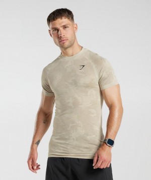 T-Shirts Gymshark Geo Seamless T-Shirt Marrones | DBOSI7623