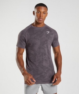 T-Shirts Gymshark Geo Seamless T-Shirt Musk Lilac/Black | VHCZN3865