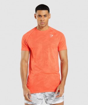 T-Shirts Gymshark Geo Seamless T-Shirt Naranjas | YABQI1258