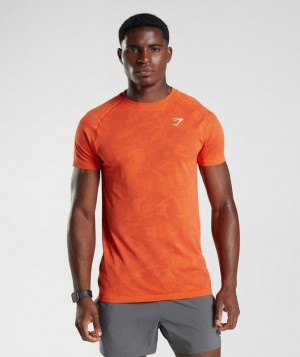 T-Shirts Gymshark Geo Seamless T-Shirt Rojas | TDUAW8234