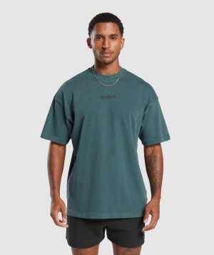 T-Shirts Gymshark Heavyweight T-Shirt Smokey Teal | RESOC5340