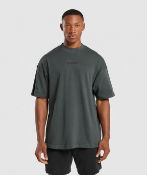 T-Shirts Gymshark Heavyweight T-Shirt Verde Oliva Oscuro Verde | TWGSQ1875