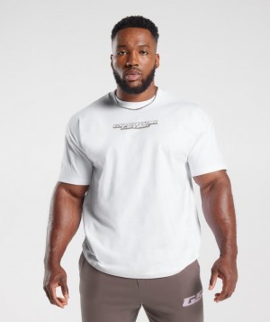 T-Shirts Gymshark Intergalactic Lifting Oversized T-Shirt Blancas | PWTAM2354