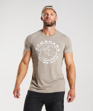 T-Shirts Gymshark Legacy T-Shirt Limestone Marl | SQBWK2471